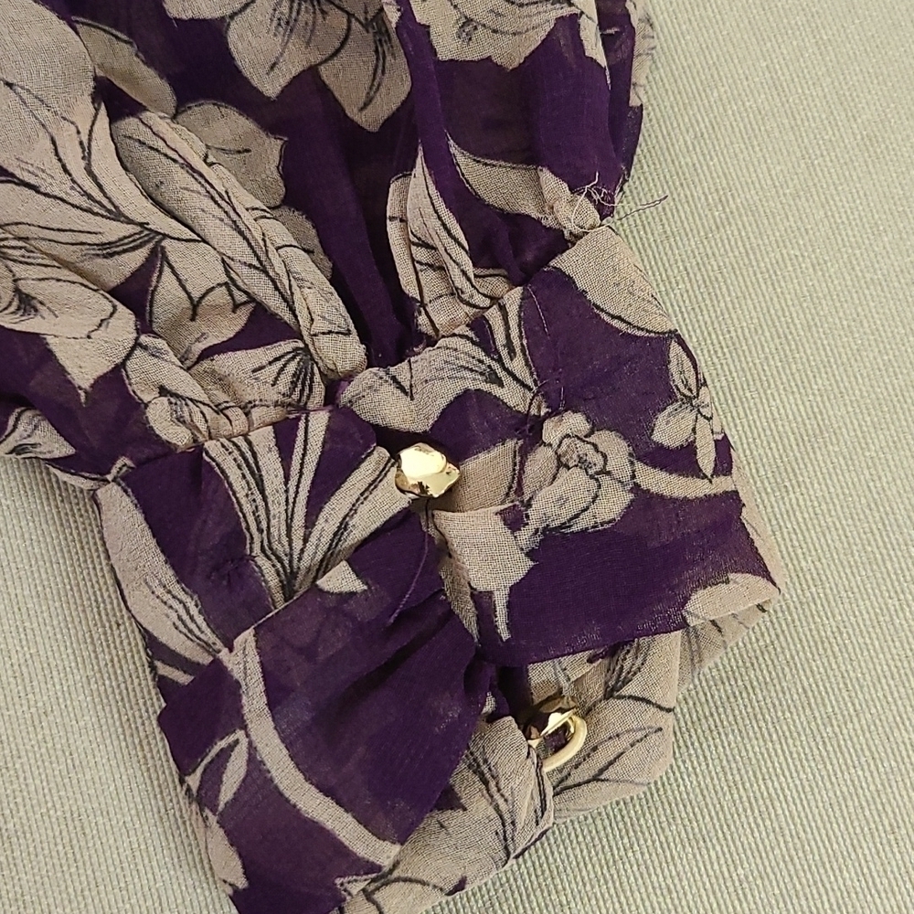- ZARA Dress Ruffled Floral Size Medium - Picture 9 of 12
